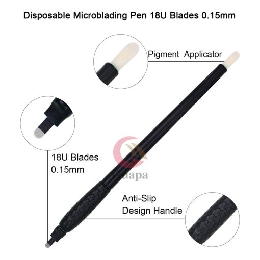 0 15mm 18U Disposable Microblading Pen Semi Permanent Makeup Eyebrow Tattoo Pen with good effect for 2