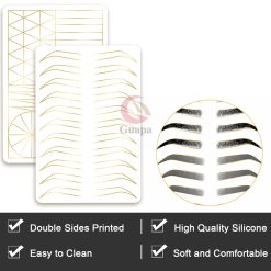 1PC Premium White Silicone Practice Skin Double Side Gold Printed Ombre Practice Pad for Eyebrow Microblading