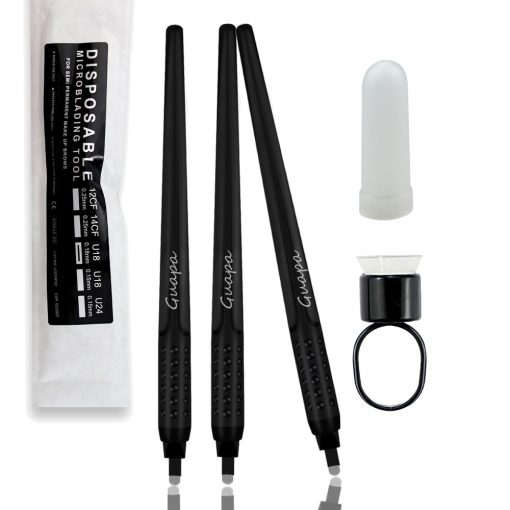 3PCS Lot 18U Disposable Microblading Pen Semi Permanent Makeup Eyebrow Tattoo Pen with Nano U Blade