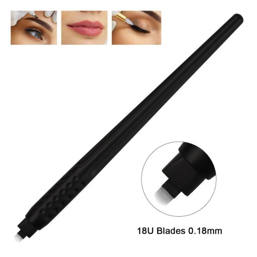 5 10 50pcs Professional Permanent Makeup Black disposable microblading pens hand tools 0 18mm 18U pins