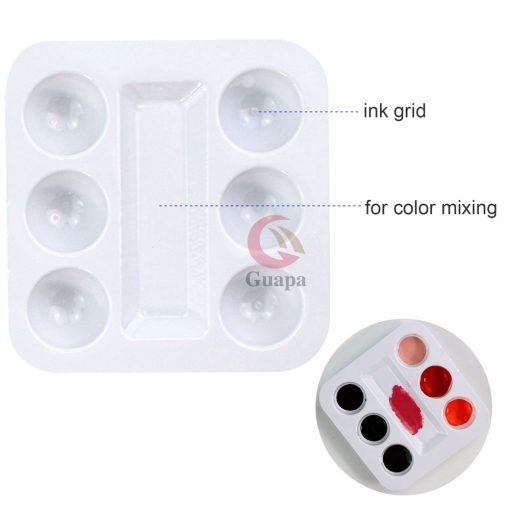 Tattoo Ink Tray 30pcs box Disposable White Plastic Pigment Tray Color Palette Holder Adhesive ink Tray 5