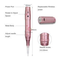 Wireless Permanent Makeup Machine Tattoo Pen Cordless Tattoo Machine Rechargeable Tattoo Gun for Ombre Powder Brows
