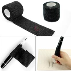 5 10 15 20 Black Tattoo Grip Bandage Cover Wraps Tape Nonwoven Waterproof Self Adhesive Finger 1