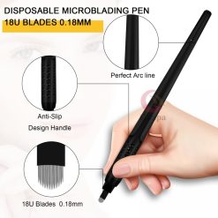 500pcs Disposable Microblading Pen Nano 18U Eyebrow Permanent Makeup Tattoo Hand Tools For Eyebrow Tattoo Hair 1