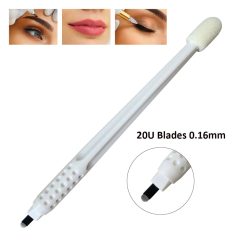 50PCS Disposable microblading pen 0 16mm 20U EO Gas Sterilized 3D white disposable microblading pen for