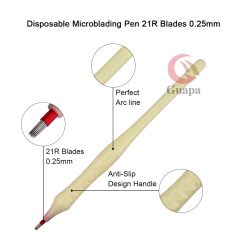 50PCS Eyebrow Fog Shading Pen Disposable Microblading Manual Tattoo Pen Eyebrow Microblading handle with 7R 21R