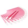 50pcs Nude Pink Microblading Disposable Lip Brush Nylon Head Lip Coloring Wand Applicator Disposable Makeup Brush