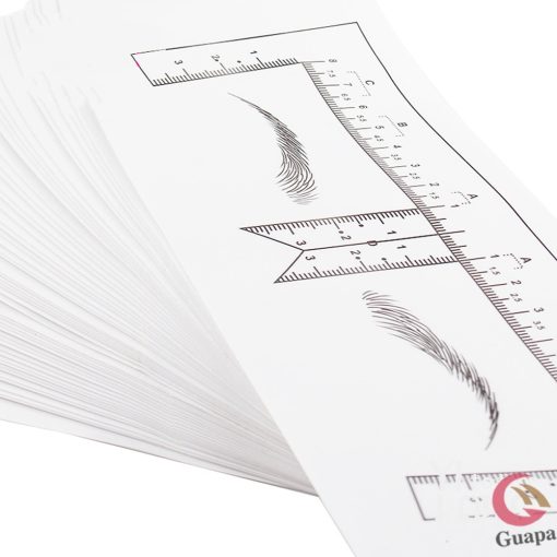 50pcs lot Eyebrow Stencils Shaping Disposable Eyebrow Ruler with Brow Shape Eyebrow Ruler Sticker for Permanent 2