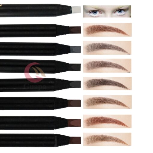 5PCS Waterproof Eyebrow Pencil Pull Cord Peel off Brow Pencil for Marking Outlining Tattoo Makeup and 2