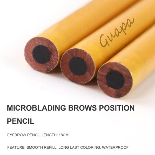 6PCS Black Eyebrow Pencil Microblading Long Last Color Brows Line Design Pen with Accurate Scale For 3