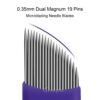 Dual Magnum 19 pins Eyebrow Microblading Needles Sterile Disposable Tattoo Brows Microshading Blade with 0 35mm 2