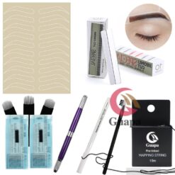 Microblading kit Eyebrow Micro Needling Pen Set with Blades Practice skin Ring cup for eyebrow tattoo