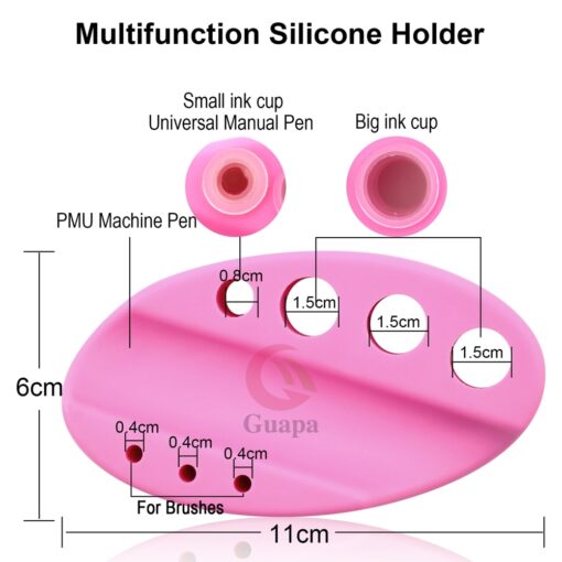 Oval Silicone Tattoo Ink Cups Caps Pen Holder Stand For Permanent Makeup Microblading Pigment Ink Holder 3