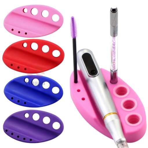 Oval Silicone Tattoo Ink Cups Caps Pen Holder Stand For Permanent Makeup Microblading Pigment Ink Holder 4