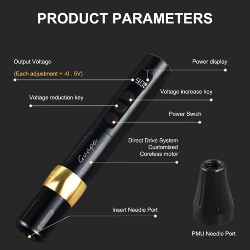 Professional Tattoo Machine Rotary Wireless Permanent Makeup Microblading Pen With Coreless Motor For Body Tattoo PMU 2