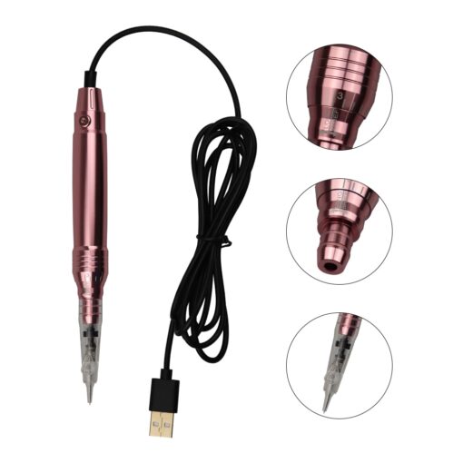 Rose Golden Charmer Princesses III Permanent Makeup Machine Kit Tattoo Eyebrow Pen with Swiss Motor Rotary 4