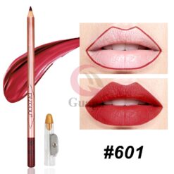 Waterproof Universal Makeup Wooden Manual Tool Beauty Comestic Red Color Lip Pencil with Sharpener for Microblading